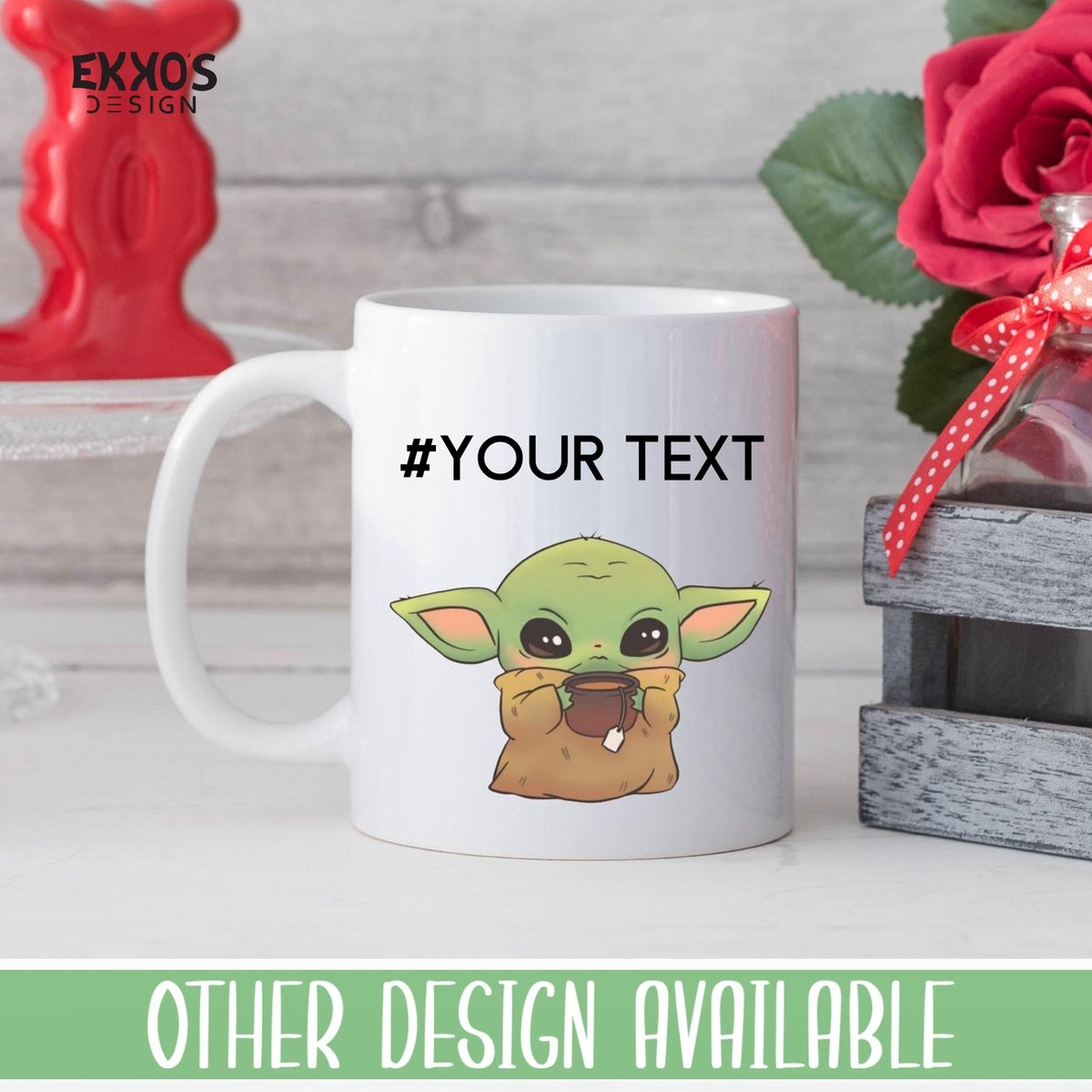 Custom Yoda Baby Mug - Star Wars & Mandalorian Gift, Coffee/Tea Mug for Women & Moms, Perfect for Father's Day, Mother's Day, Valentine's