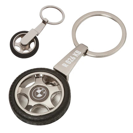 Personalized Tire Keychain – Custom Engraved Car Keychain – Unique Gift for Car Enthusiasts – Car Wheel Keyring with Name