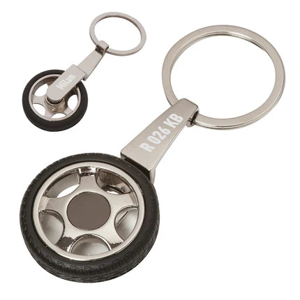 Personalized Car Wheel Keychain - Custom Name and Car Bmw Logo