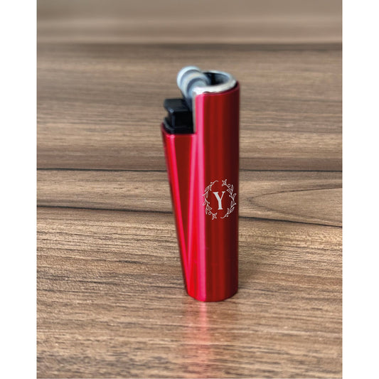 Personalized Metal Clipper Flint Lighter – Custom Engraved with Logo & Text – Custom Design – Personalized Gift – Blue, Red, Gray -Model 55010