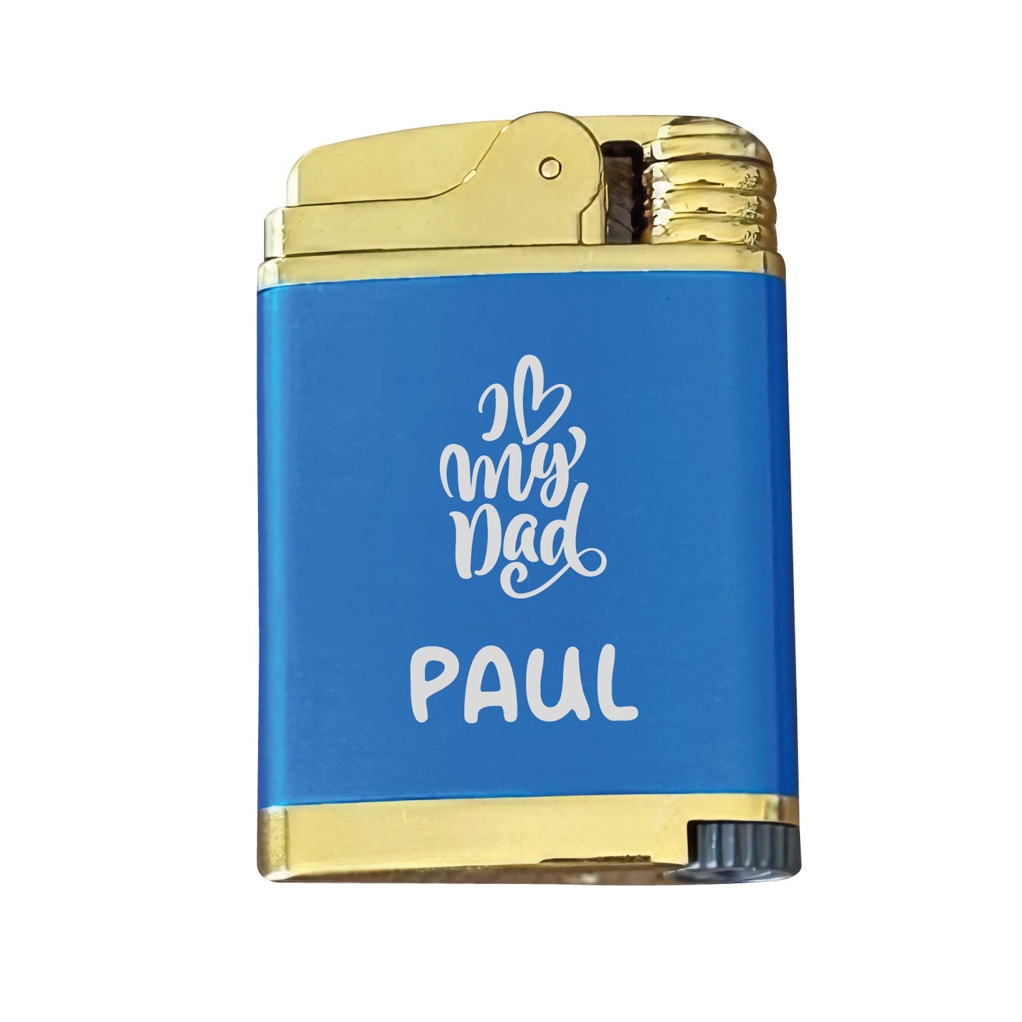 Personalized Metal Butane Lighter – Custom Engraved with Logo & Text – Custom Design – Personalized Gift – Blue – Model 55220