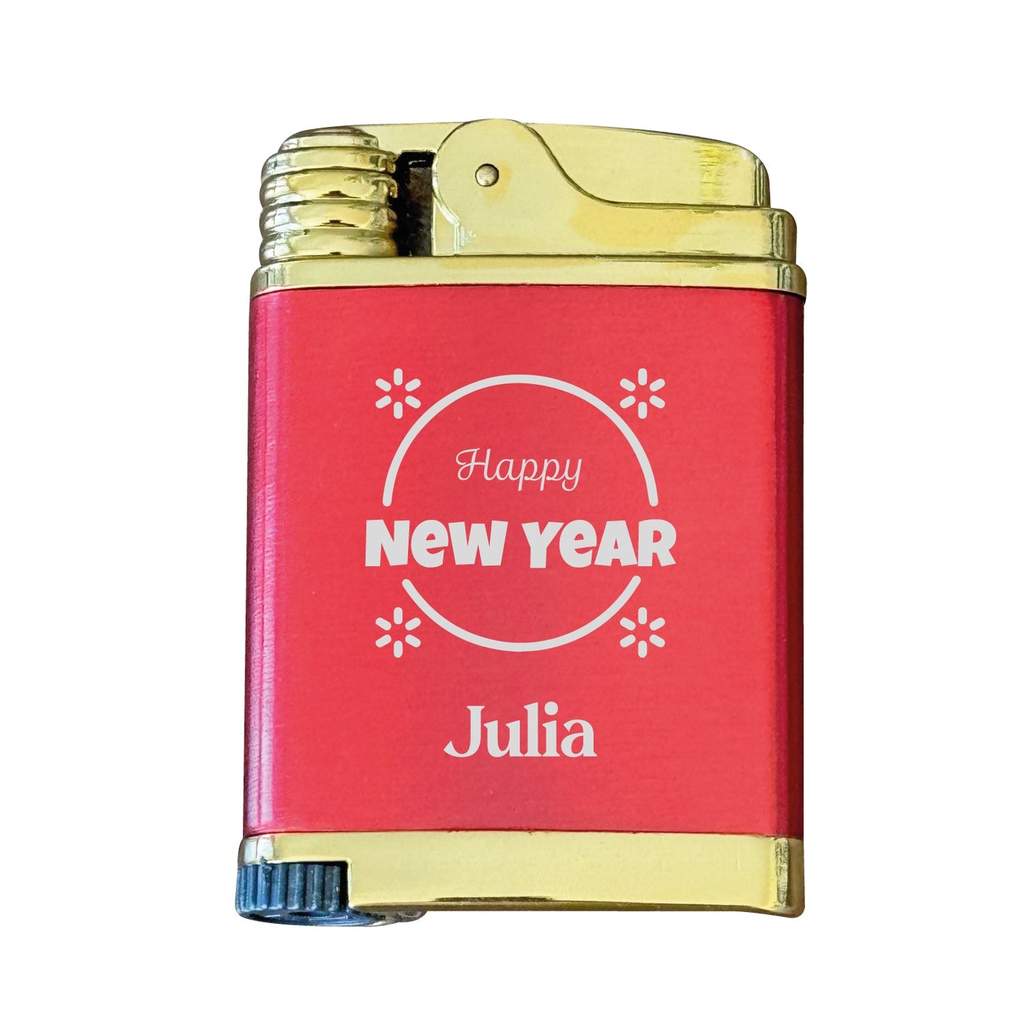 Personalized Red Metal Butane Lighter – Custom Engraved with Logo & Text – Windproof, Refillable – Custom Design – Personalized Gift – Model 55260