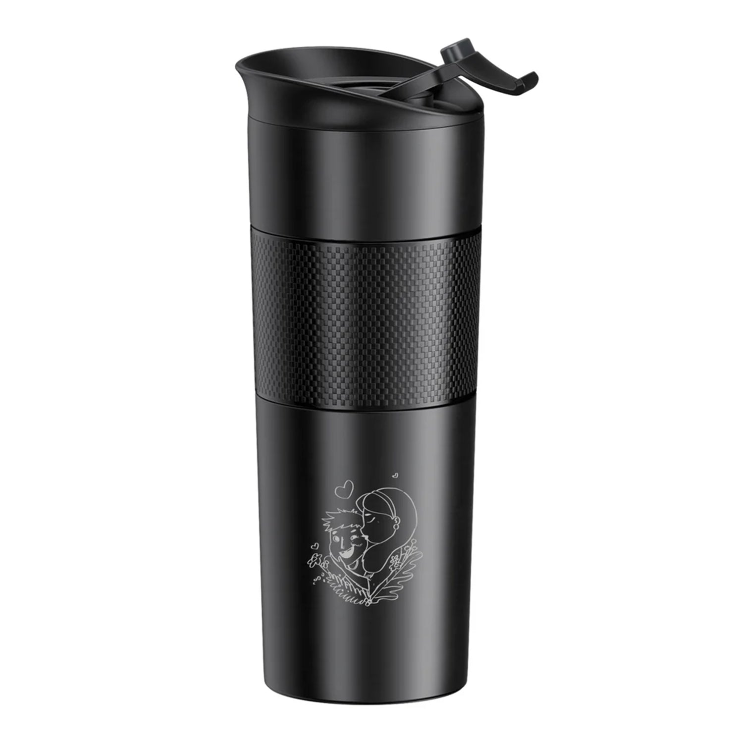 Special Mother’s Day Series Thermos Flask 500ml – Double-Walled Insulated Travel Mug – Mother & Daughter Edition – Black