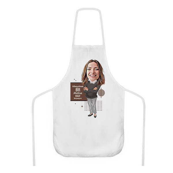 "After All, A Beauty Doesn't Come Easy" Personalized Caricature Kitchen Apron