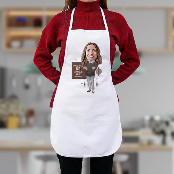 "After All, A Beauty Doesn't Come Easy" Personalized Caricature Kitchen Apron