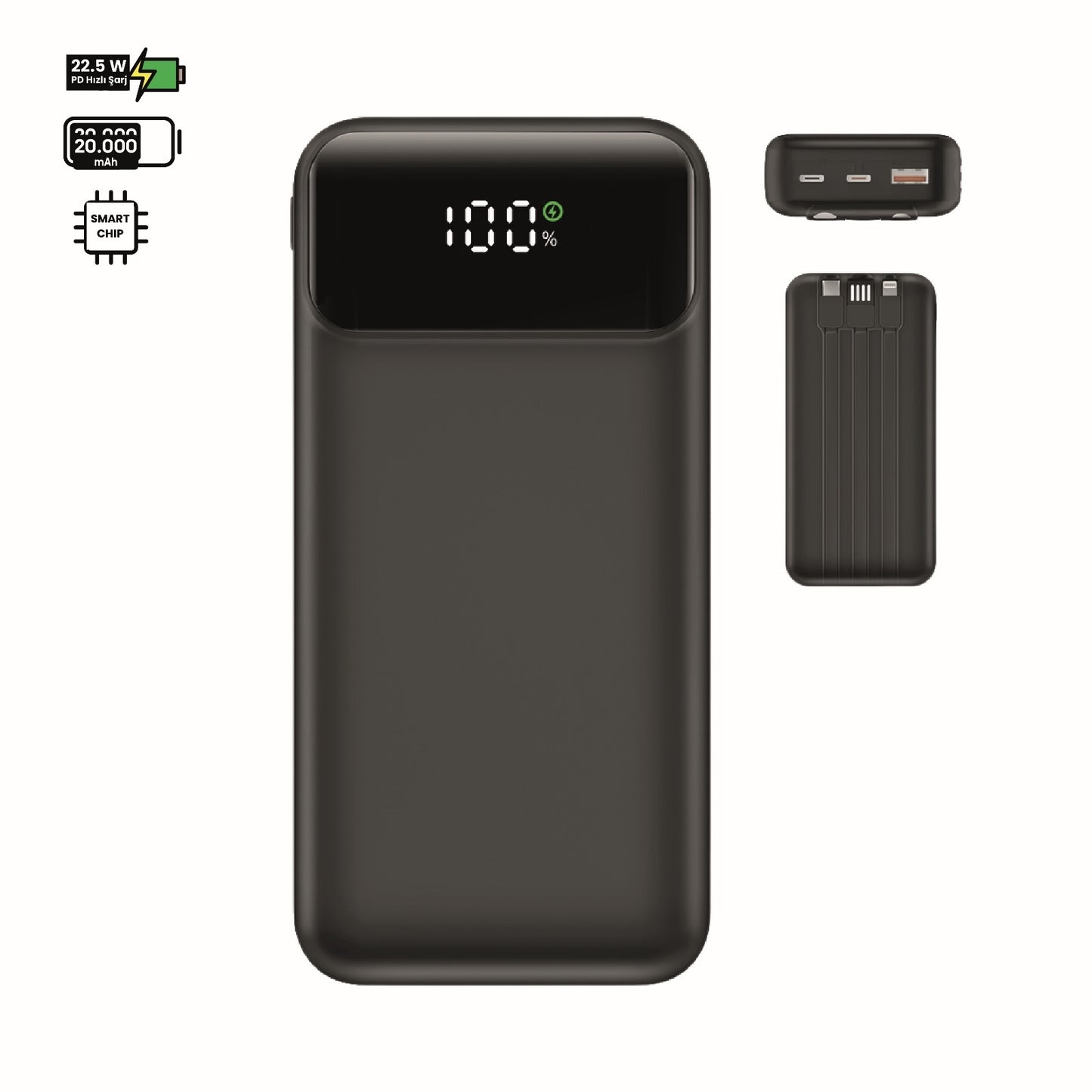 Stay Powered Anywhere: 20,000mAh Power Bank with 22.5W Fast Charging and LCD Display for Ultimate Portability