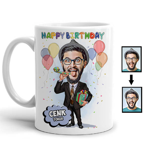 Happy Birthday Cartoon Mug