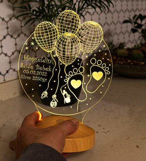 Welcome Baby Gift - 3D LED Lamp: Newborn Baby Hospital Gift