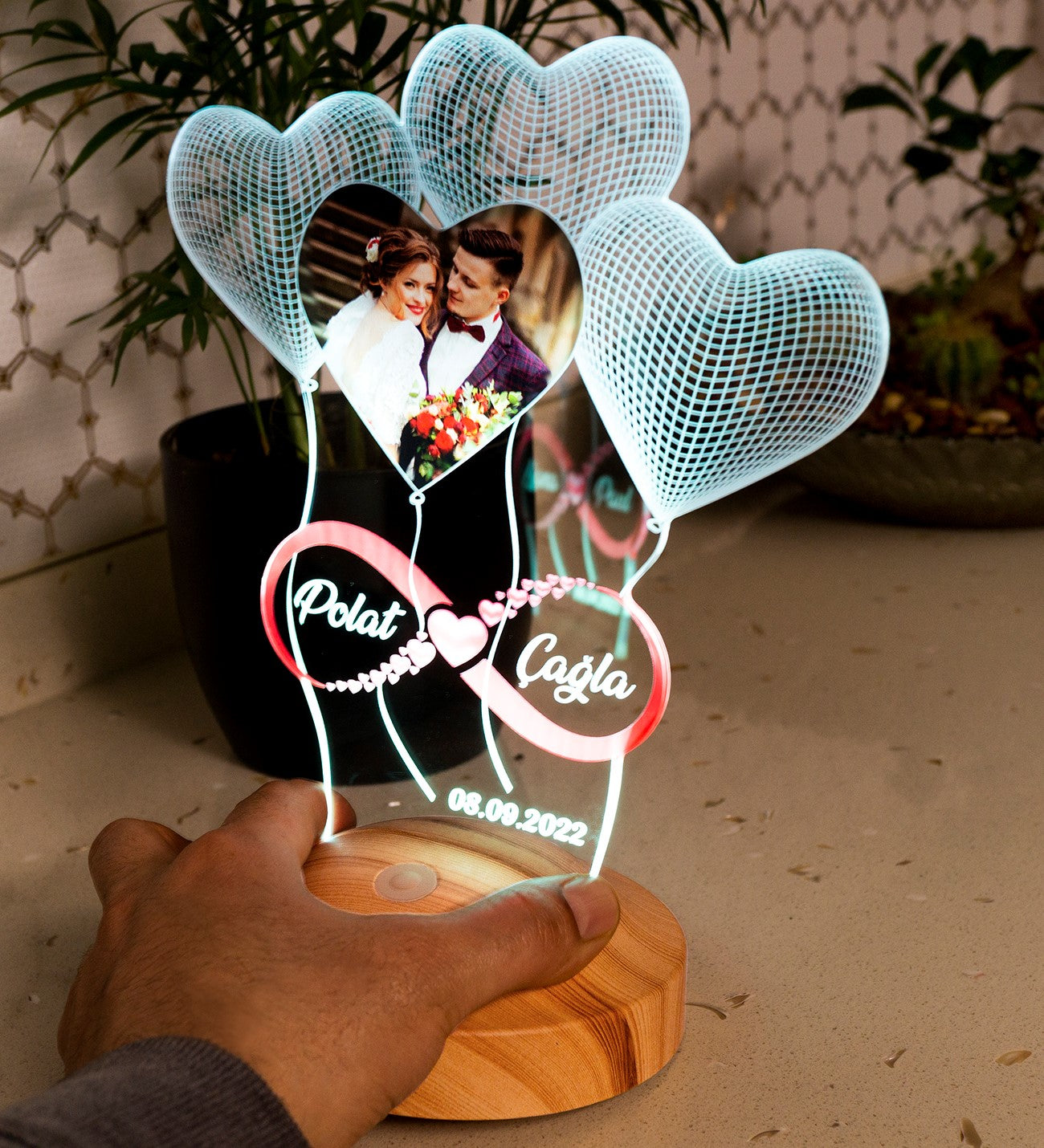 Valentine's Day Gift with Photo - Personalized 3D LED Lamp: Eternal Love