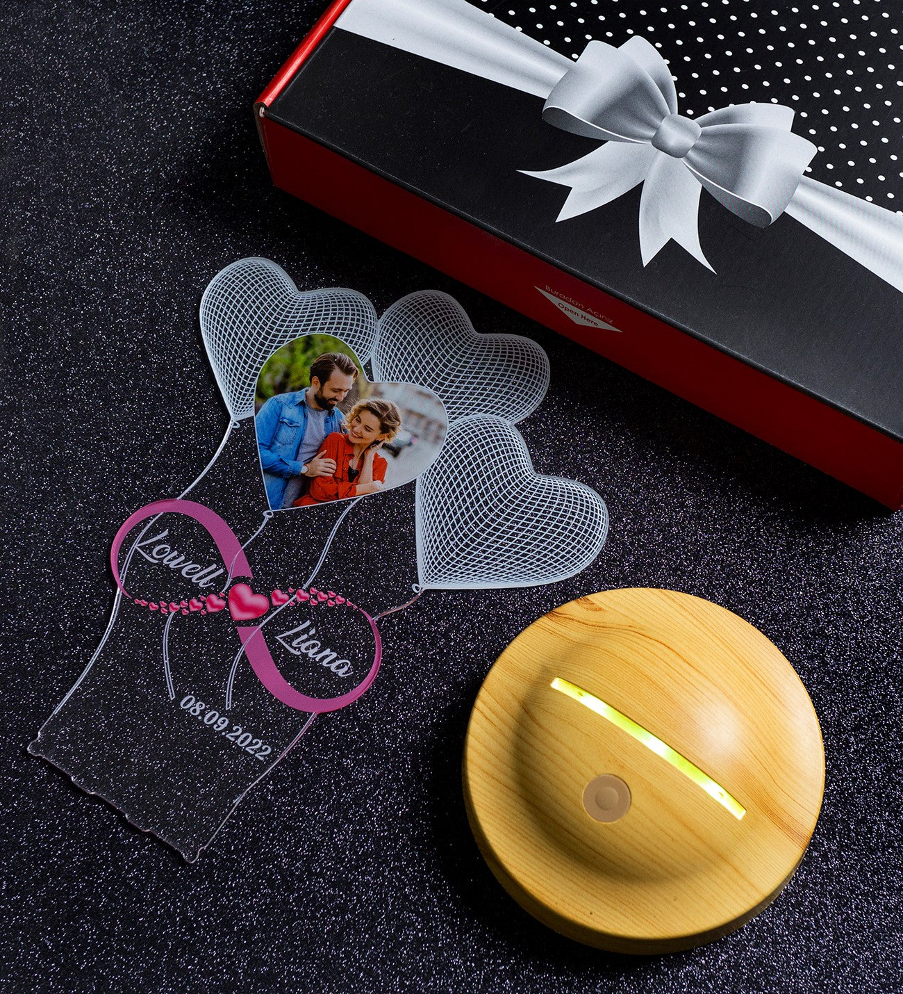 Valentine's Day Gift with Photo - Personalized 3D LED Lamp: Eternal Love