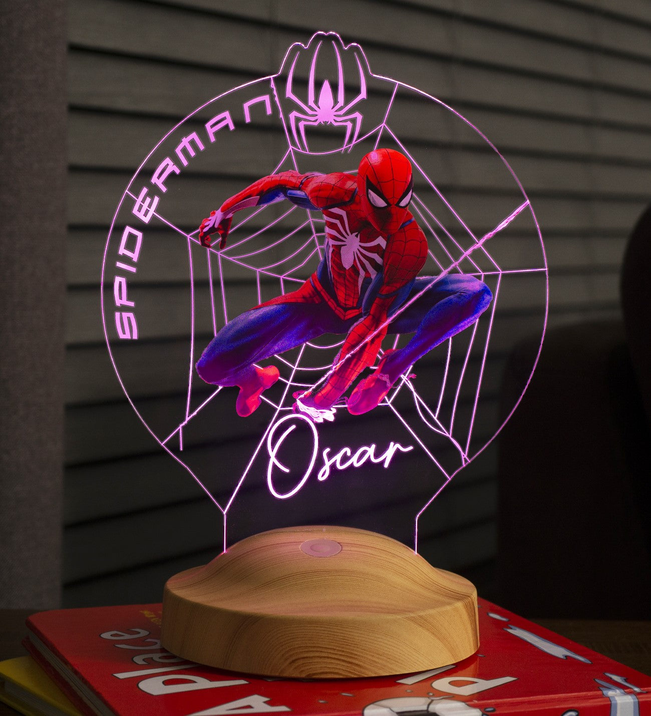 Spider-Man 3D LED Night Lamp - Personalized Gift for Kids