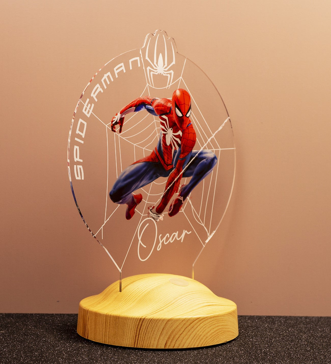 Spider-Man 3D LED Night Lamp - Personalized Gift for Kids